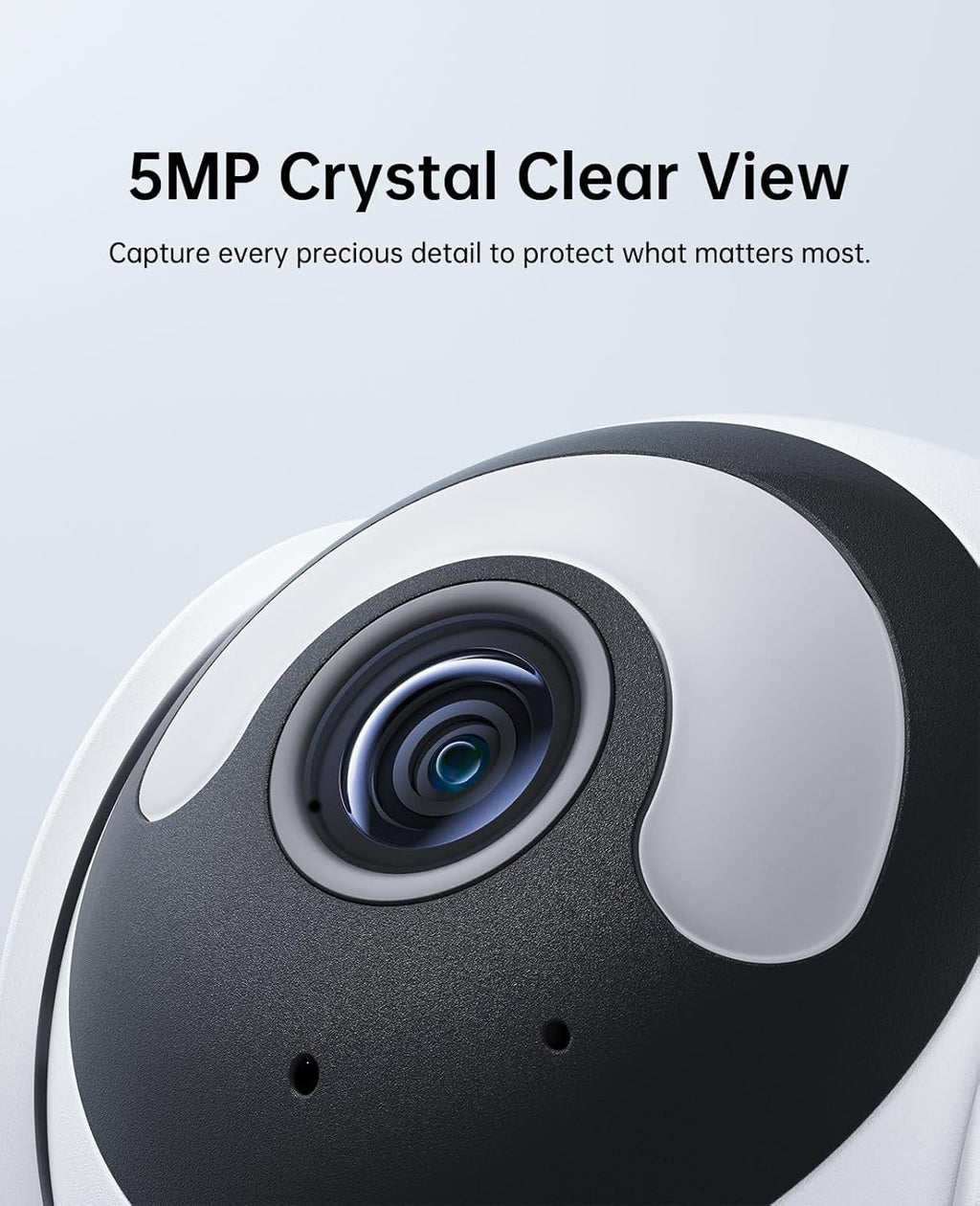 5MP Indoor Security Camera, 3K Pan-Tilt WiFi Surveillance Camera with AI Motion Detection, Human Tracking, Color Night Vision, 2-Way Audio, Bluetooth Setup, No Subscription, for Baby/Pet/Home