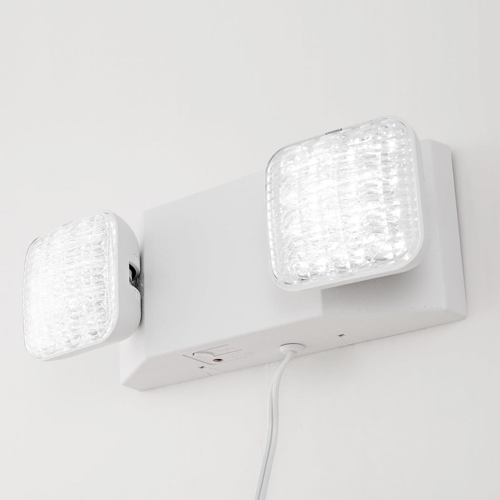 TANLUX LED Emergency Lights with Battery Backup, Commercial Emergency Light Fixtures for Business Home Power Failure Emergency Exit Sign Lighting with 1.0 Meter Plug in Cord AC120V UL Listed