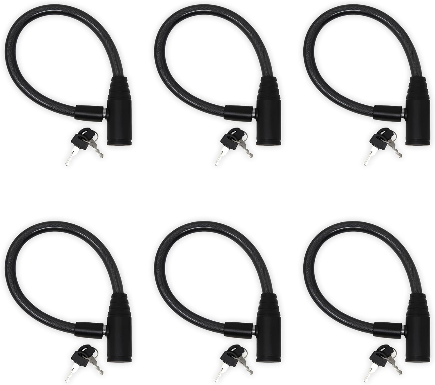 Urban August Child-Proof Refrigerator Lock for Kids & Adults - Lock for French Door Fridge and Cabinet (Small, Black, 6 Pack Keyed Alike)