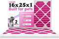 Colorfil 16x25x1 Air Filter (2-Pack) | Made in the USA | Color Changing | Remove Cat and Dog Odor | MERV 8 for Pet Hair Dander and Dust | 15.5"x24.5"x0.75" Exact Size