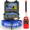 Okk Sewer Camera with Locator, Drain Camera 100ft, Pipe Inspection with 512Hz Sonde, Self-Leveling, Industrial Endoscope with DVR, 9" LCD, Meter Counter, 7mm Cable, IP68 Waterproof, 12 LEDs, 32GB Card