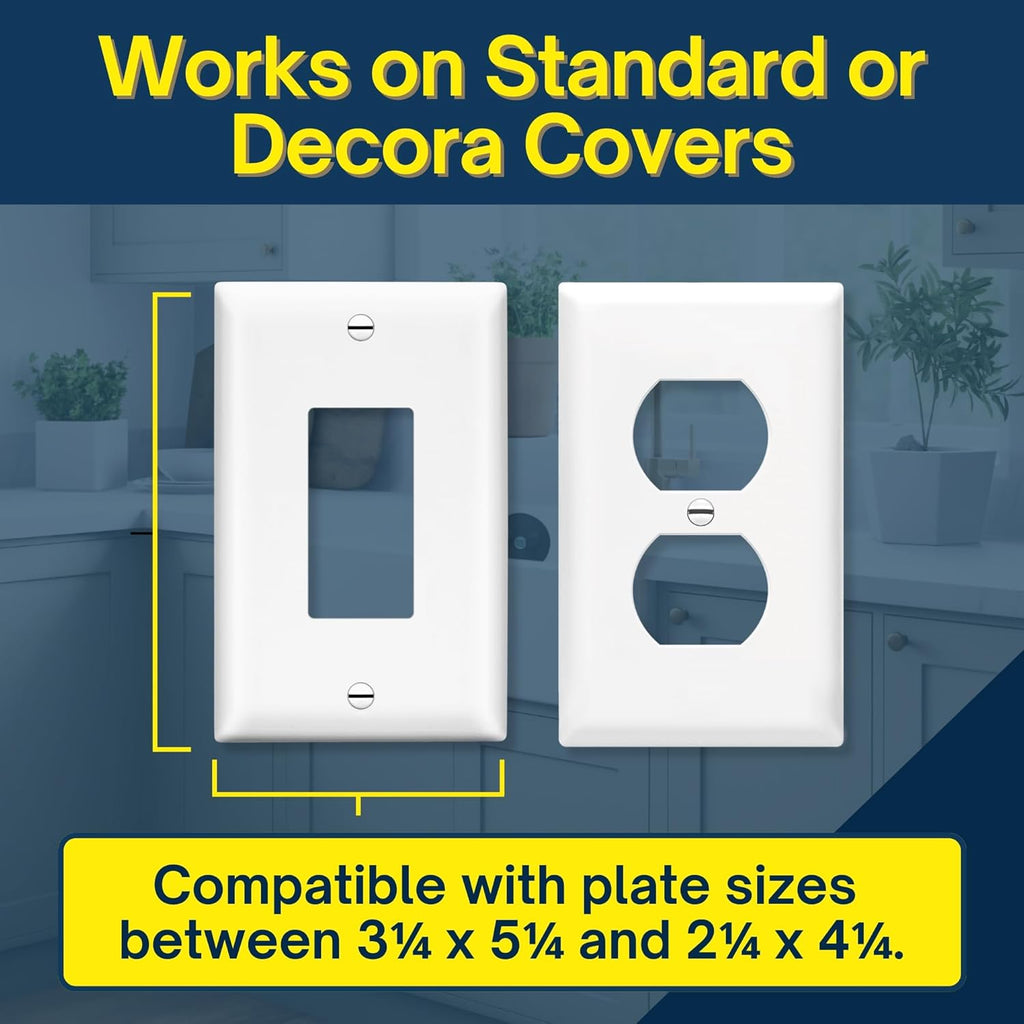 BeraTek Power Perch Wall Outlet Shelf with Cord Storage Strap - Declutter & Reclaim Counter Space - Top Uses: Charging Shelf, Echo Dot Stand, Apple HomePod Mini Wall Mount - White, 1-Pack