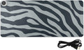 Heated Desk Pad Mouse Pad 31.5x13 Inch PU Leather Desk Mat with 3 Heat Levels Large Mouse Gaming Computer Laptop Mat Grey Zebra Print