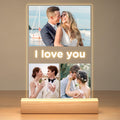 Custom Picture Frames with Photo, Personalized Photo Frame with Night Light, Customized Gifts for Girlfriend Boyfriend, Personalized Anniversary Valentines Day Gifts for Women Men Her Him Couple