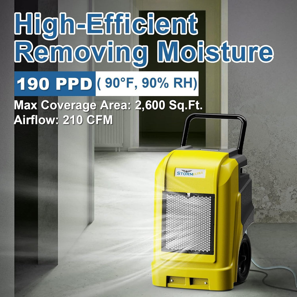 ALORAIR Commercial Dehumidifier with Pump Drain Hose, 190 Pints Industrial Dehumidifiers Large Capacity for Basements, Garages, Mall & Job Sites, 5 Years Limited Warranty