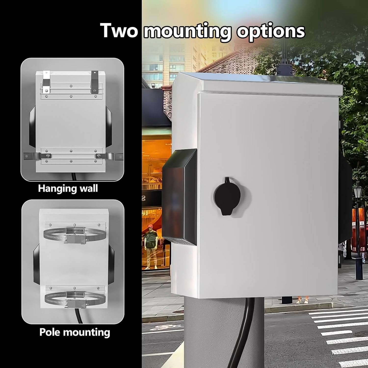 Outdoor Electrical Box with Thermostat and Fan, Cold-Rolled Steel Plate, Aluminum Alloy Back Beam, One-Piece Ventilation Design, IP65 Waterproof, Wall/Pole Mounted. (17.7" x 13.8" x 8")