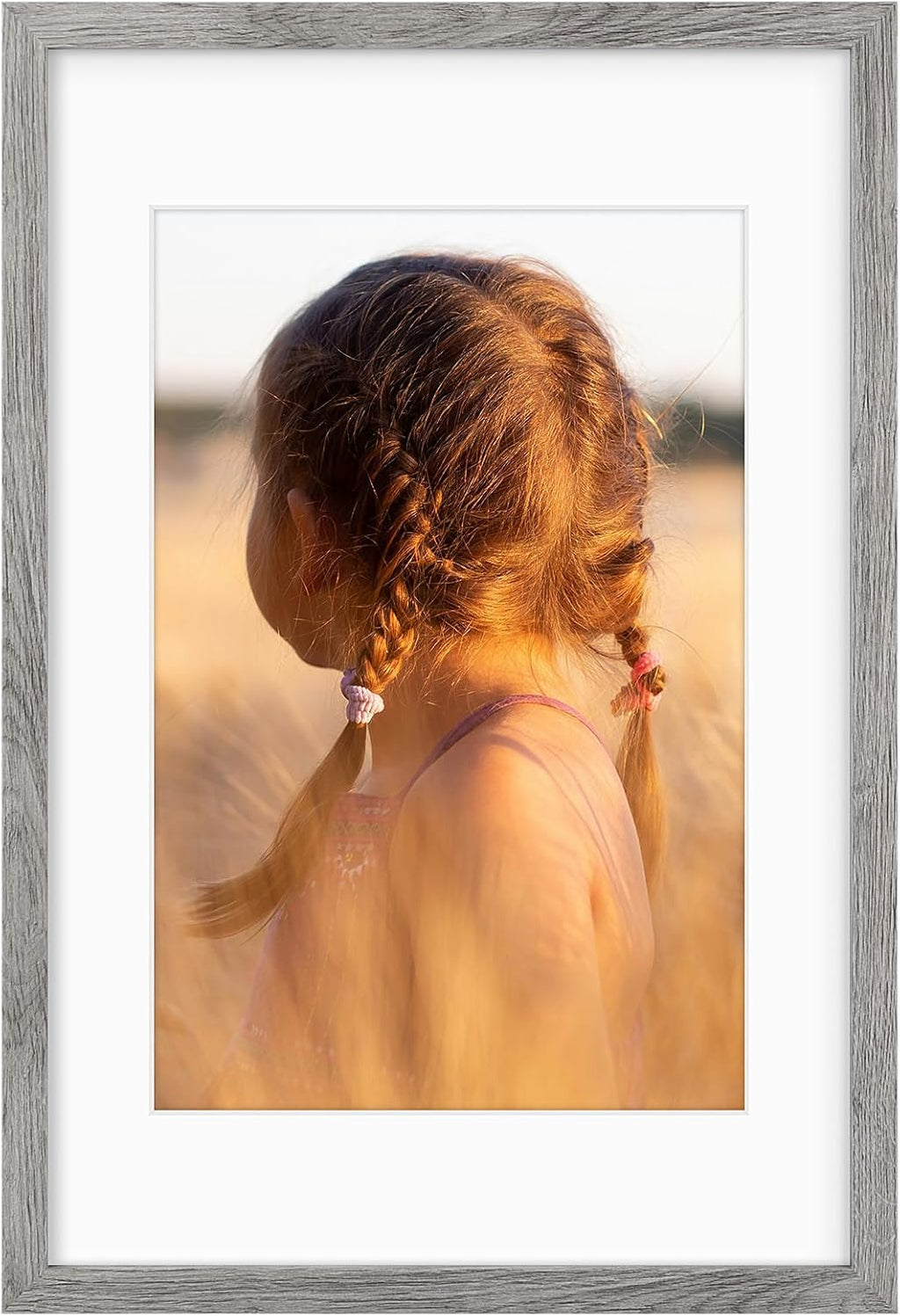 Golden State Art, 16X24 Picture Frame with Mat for 12X18 - High Definition Glass Wall Mounting Horizontal Vertical Display (Gray, 1 Pack)