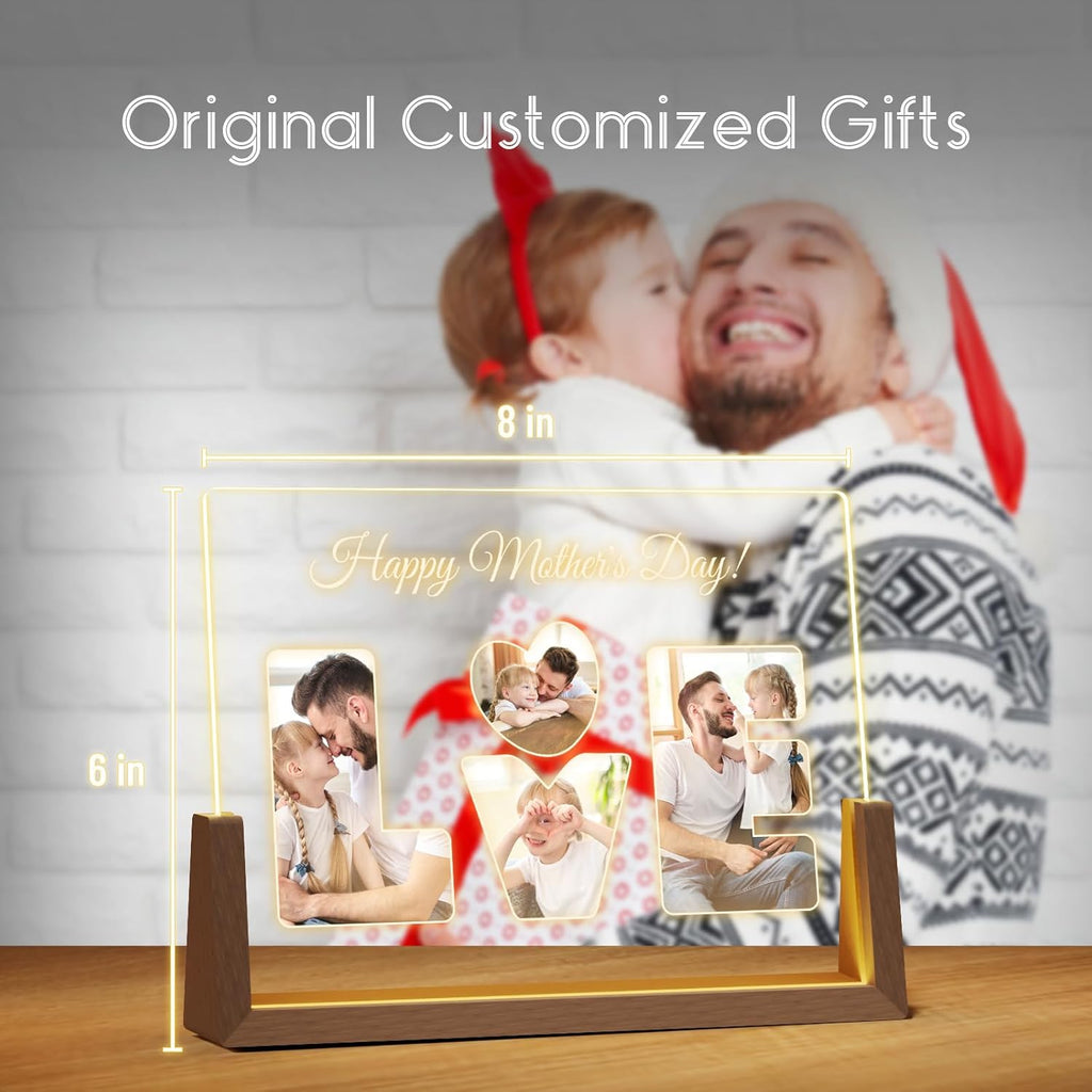 Photo Decorative Plaque Personalized Gifts, Custom Gifts for Him Her, Customized Picture Frame for Boyfriend Girlfriend Couples Wife Women on Anniversary Birthday