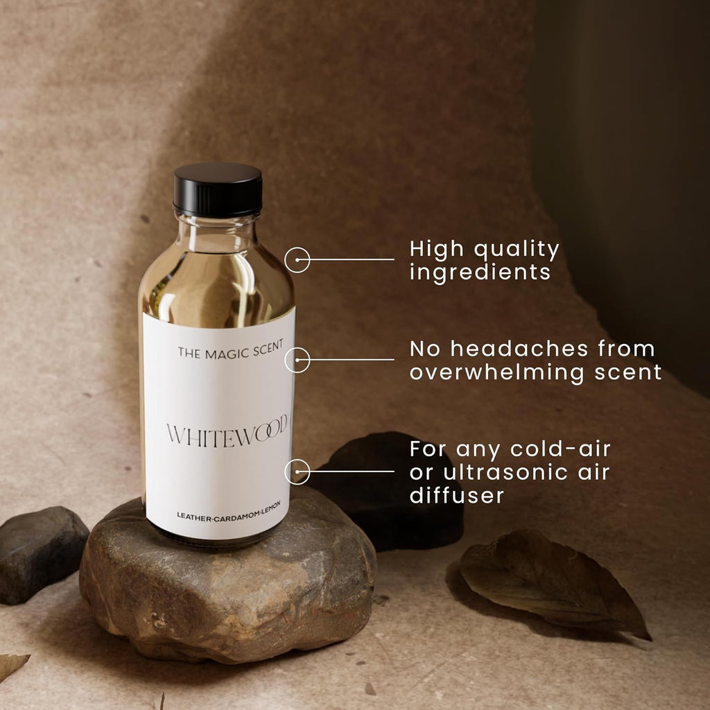 The Magic Scent Whitewood Diffuser Oil - Hotel & Home Luxury Scents Inspired by 1 Hotel Miami Beach, Compare to My Way Diffuser Oil Scents for Home, Designed for Use in All Diffusers - 4 fl oz, 120 mL