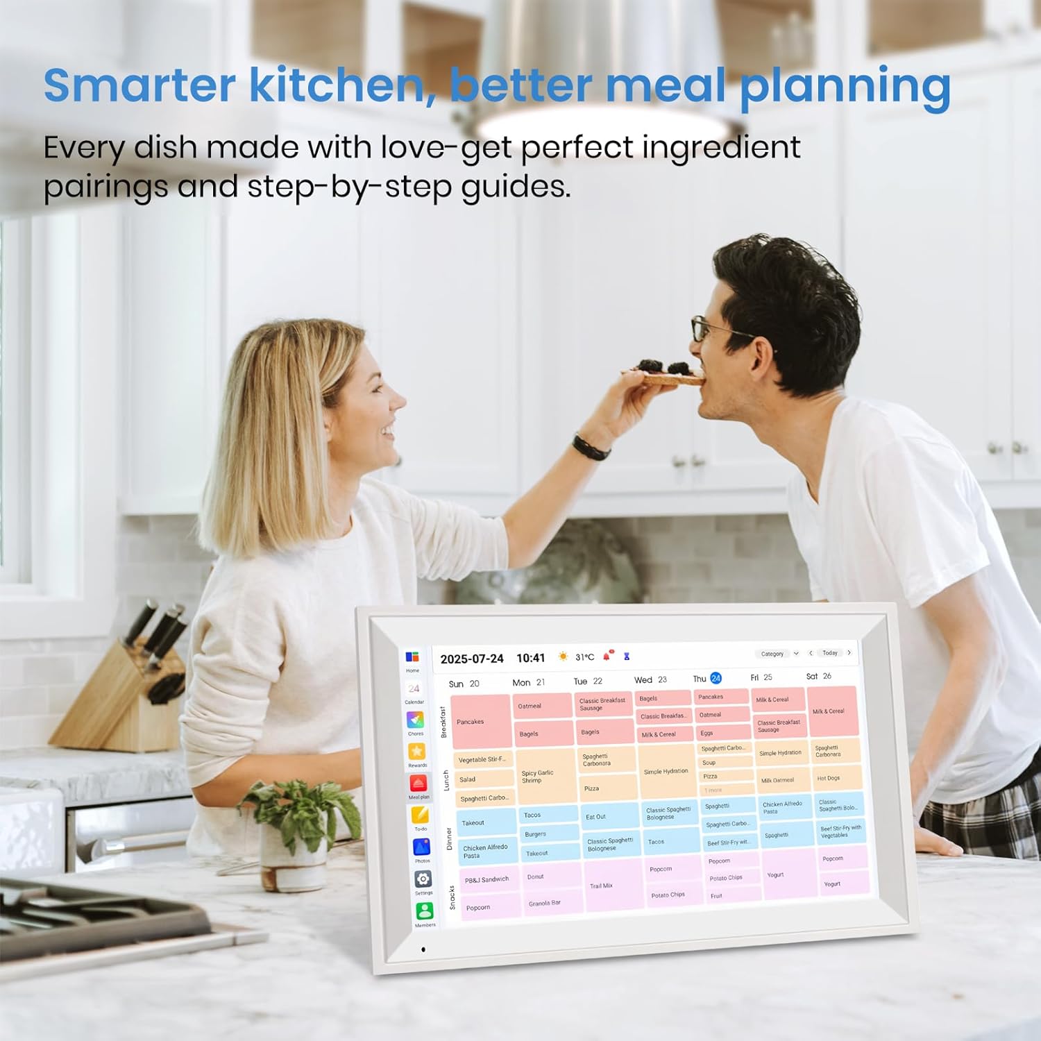 15.6 inch Smart Digital Calendar HD Touchscreen Digital Planner & Chore Chart Interactive 4GB RAM 64GB ROM Wall Organizer & Digital Photo Frame