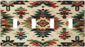 Light Switch Covers Southwest Rustic American Indian Aztec Boho Quad Toggle Electrical Faceplate 4 Gang Wall Plate Decorative Switch Plates for Bed Room living Room Decor