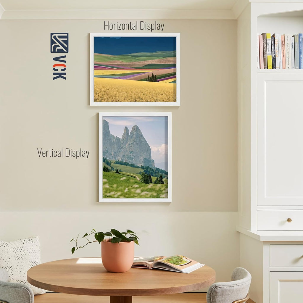 VCK 24x30 Poster Frames white Set of 6, Wide Border Wood Picture Frame, Multi-Directional Display Family Photos, Office Prints, Studio/Gallery Art, Woodgrain Series, Wall Hanging