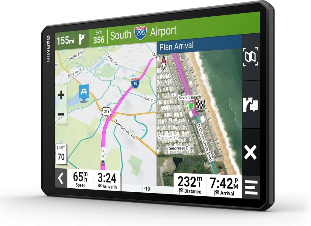 Wearable4U - Garmin RV 1095 GPS Navigator, Extra-Large 10 in Display in Landscape or Portrait Mode, Custom RV Routing, High-Resolution Birdseye Satellite Imagery and Power Pack Bundle