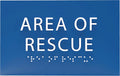 6" X4" Area of Rescue Sign - ADA Compliant Tactile Graphics Grade 2 Braille Text Wall Sign | Emergency Assistance, Refuge Place Sign for Schools, Offices, Apartments & Restaurants