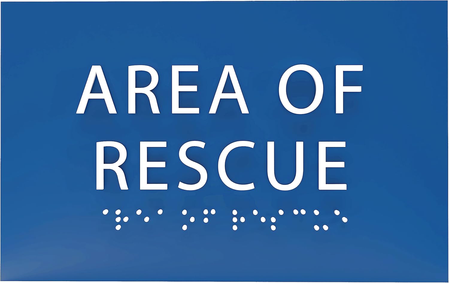 6" X4" Area of Rescue Sign - ADA Compliant Tactile Graphics Grade 2 Braille Text Wall Sign | Emergency Assistance, Refuge Place Sign for Schools, Offices, Apartments & Restaurants