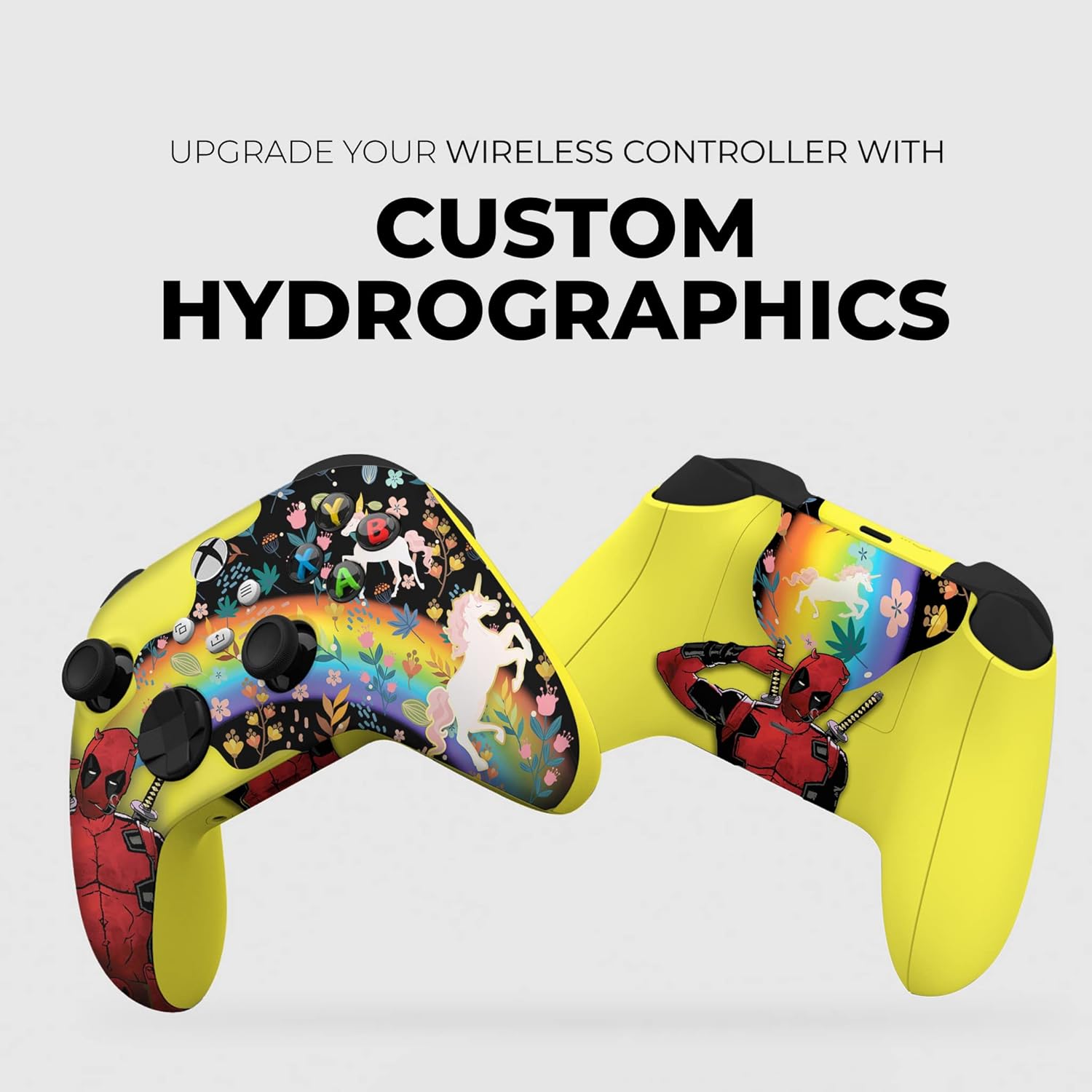 DreamController Deaddpool & Unicorn Custom X-box Controller Wireless compatible with X-box One/Series X/S Proudly Customized in USA with Permanent HYDRO-DIP Printing(NOT JUST A SKIN)(MODDED