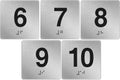 Exam Room Sign Numbers 6-10 with Braille and Tactile 4" x 4" Identification Signs Numbers for Exam Rooms Offices Educational Institution Directional Assistance Test Center, Silver/Black