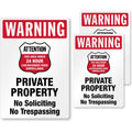 SmartSign Private Property No Soliciting No Trespassing Stickers/Labels, Pack of 3, EG Reflective Adhesive Decals, Easy Peel-Off, 7-Year Outdoor Life, Made in USA