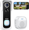 ieGeek Doorbell Camera Wireless No Subscription, 2K 3MP HD View, 2-Way Talk, PIR Motion Detection, Wireless Video Doorbell with Chime, Only Supports 2.4GHz WiFi, Local & Cloud Storage, White