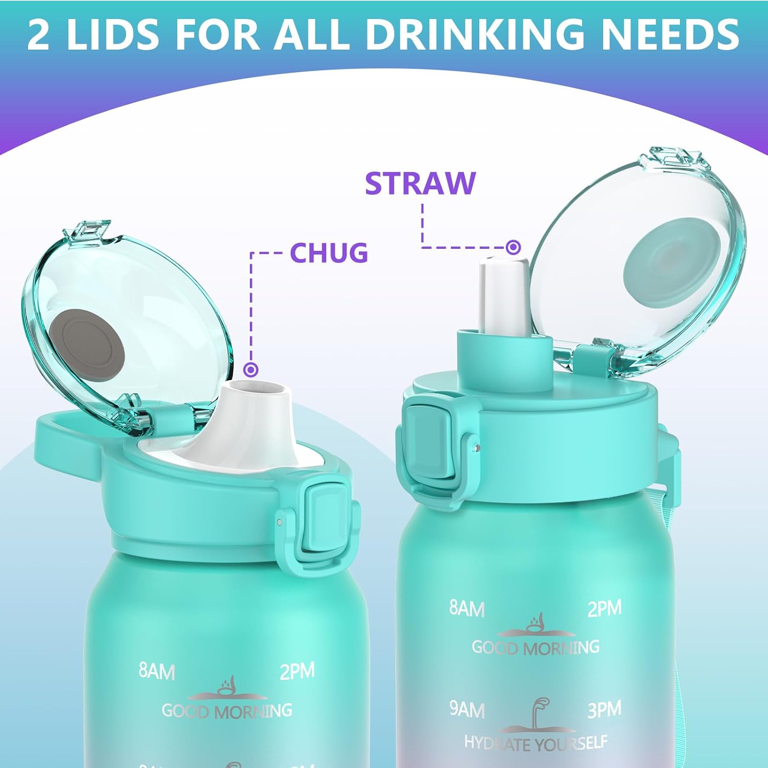 32oz Insulated Water Bottle with handle BPA Free, 316 Stainless Steel Water Bottles 1000ml with Time Marker Double Walled, 1000ml Metal Water Flask Jug for Hiking, Biking, Running