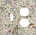 Decorative Outlet Covers Rustic Beige Wildflower Flowers 2 Gang Wall Plate Cover Single Toggle Duplex Combo Two Switch Light Switch Cover Plate Jumbo Dual GFCI Faceplate