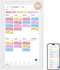 Digital Calendar 15.6" Chore Chart – 1080P Full HD Interactive Touchscreen, Smart Family Planner, Hearth Display Digital Wall & Desk Mountable for Seamless Scheduling