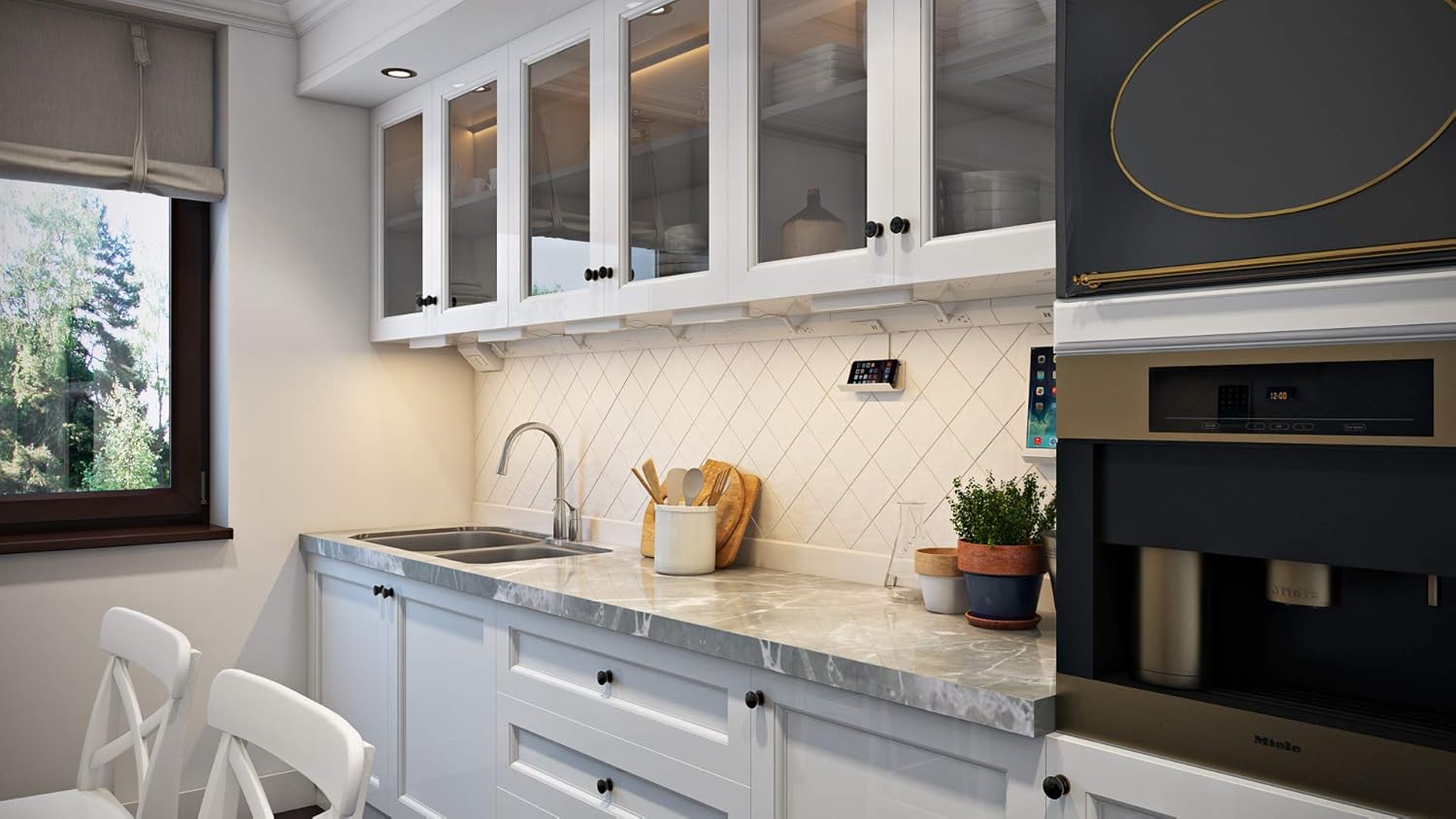 Legrand adorne Under-Cabinet 18" Modular Track in White, APMT18W2