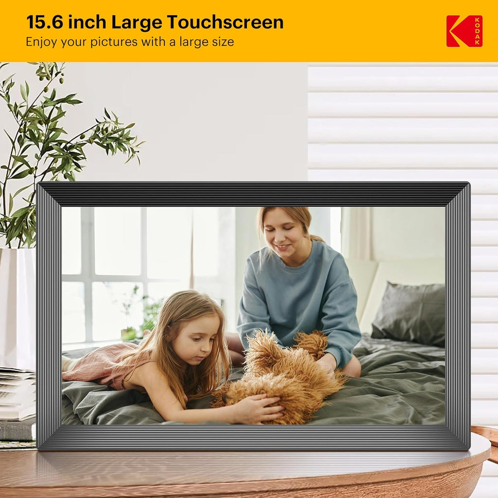 KODAK Digital Picture Frame, 32GB 15.6 Inch WiFi Digital Photo Frame 1920x1080 HD IPS Touch Screen, Auto-Rotate, Share Photos and Videos via KODAK App, Farther's Day for Man