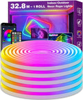 AILBTON 32.8Ft Neon Rope Lights,Flexible Led Rope Lights Control with App/Remote,Multiple Modes Rope Lights,IP65 Outdoor RGB Led Neons Lights,Music Sync Gaming Led Neon Light Strip for Bedroom Decor