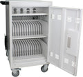 Laptop Charging Cart, 30 Laptop Storage Cart, Electronic Combination Lock,Mobile Charging Cabinet for iPads up to 16.3", Chromebook Devices, Cord Management.School,Business.White