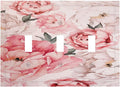 Decorative Light Switch Plate Covers Ink Pink Peony Flower Rustic Floral 3 Gang Light Switch Cover Triple Toggle Wall Plate Outlet Covers for Home Bedroom Decor