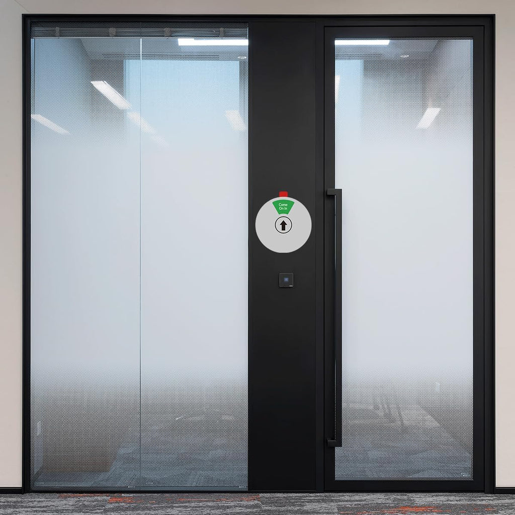 Beiyier 2 Pack 6 Option Office Privacy Sign, Round Rotating Hanger Business Door Signs - Clear Display Out Of Office, Back Soon, Do Not Disturb, Please Knock, Come On In, In A Meeting Status for Professional Work Environment (Silver, 6 Inch ）