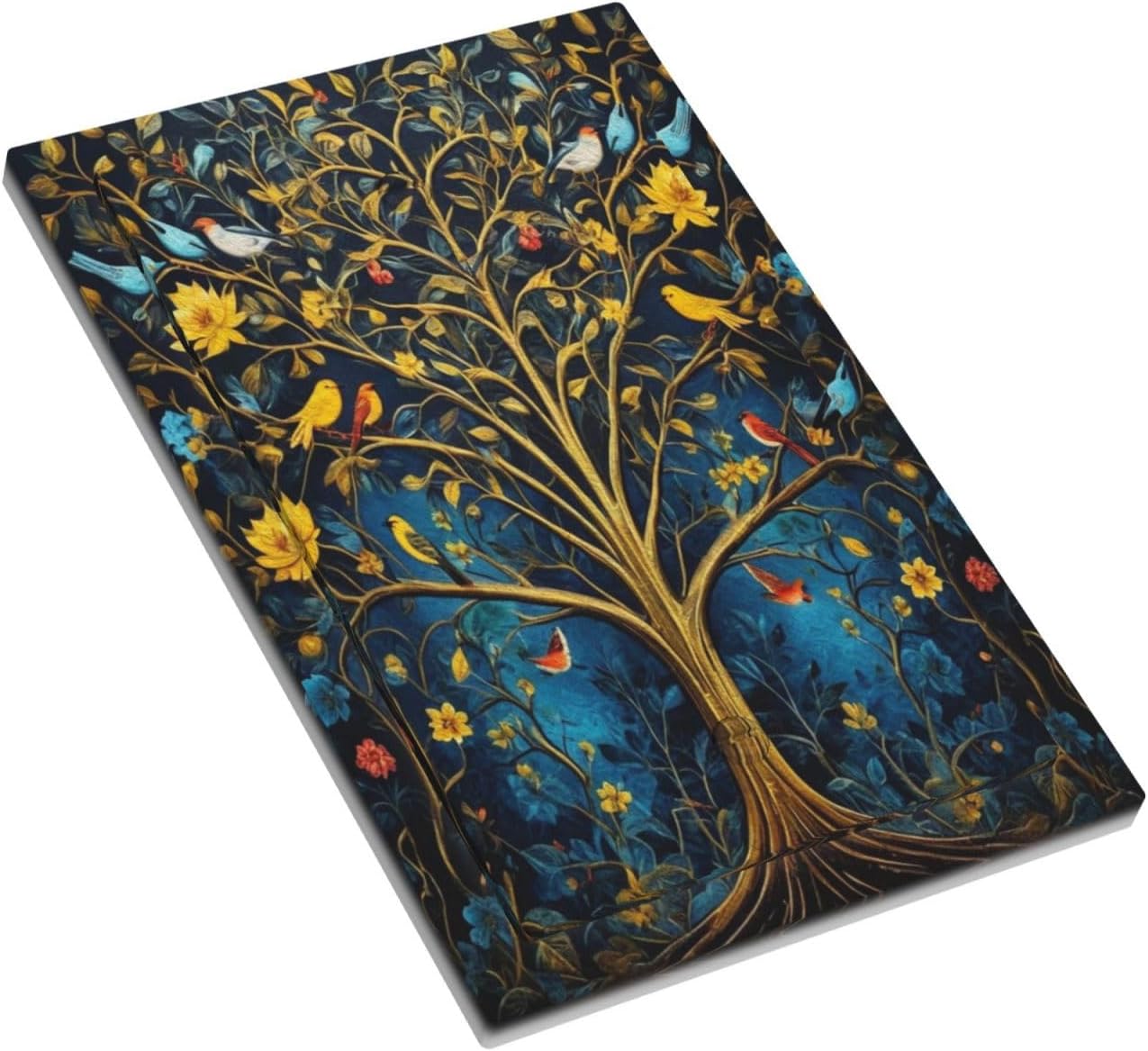 Gold Tree With Birds Flowers on Branches Light Switch Covers No Device Wall Plate 1 Gang Decorative Blank Switchplate Electrical Faceplate for Country Living Bedroom Decor