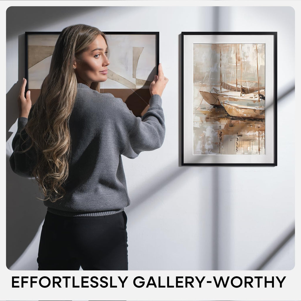 Homeforia 19.25x26.75 Black Puzzle Frame, High End Metal 19.25 x 26.75 Picture Frames without Mat, 26.75x19.25 Thin Poster Frame for Wall, 19.25by26.75 Puzzle Frame, Tempered Glass, Wall Kit, Set of 1