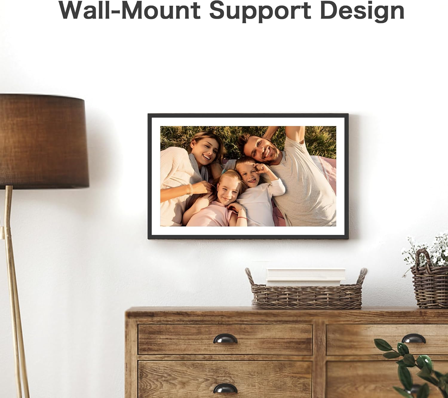 WiFi Digital Picture Frame, Frameo 15.6 inch Large Digital Photo Frame, 1920*1080 IPS FHD Touchscreen, Instant Share Pictures Video, 32GB Storage, Photo Frame Electronic, Gift for Mom, House Warming