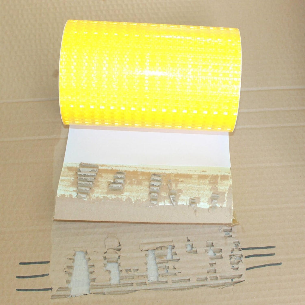 Yellow Reflective Tape 8 inch Wide, Outdoor Waterproof High Visibility Warning Industrial Marking Tape, Safety Stickers (68 feet)