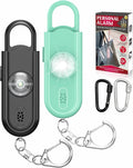 Safe Sound Personal Alarm, 2 Pack 130 dB Loud Siren Song Emergency Security Alarm Keychain with Strobe LED Light, Personal Sound Safety Siren for Women, Men, Children, Elderly