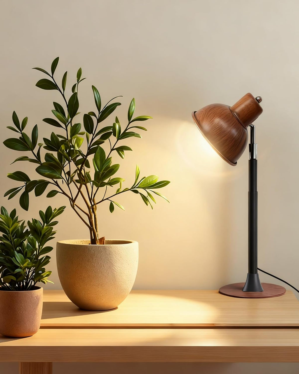 yadoker Plant Grow Light for Indoor Plant, Walnut Wood Grain LED Grow Light,Elevating Plant Lamp,Height Adjustable,Automatic Timer with 8/12/16Hours,10-Level Brightness,Ideal for Large Plant Grow