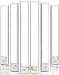 6Pack 16inch Under Cabinet Lighting, Rechargeable Motion Sensor Light Wireless Indoor, Dimmable 3 Color Temps Closet Lights with Remote, Under Counter LED Lights for Kitchen, Stairs