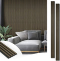 Art3d 8-Pack WPC Wood Slat Wall Panel for Interior Décor, 3D Wood Fluted Acoustic Paneling for Living Room Bedroom Home & Office Accent Wall Decor - 96 x 6 Inch Ebony