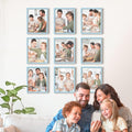 Renditions Gallery Set of 9, 11X14 Custom Photo Prints with Real Wood Picture Frames. Create Personalized Photos with Peel & Stick Photo Frames. Blue Frame