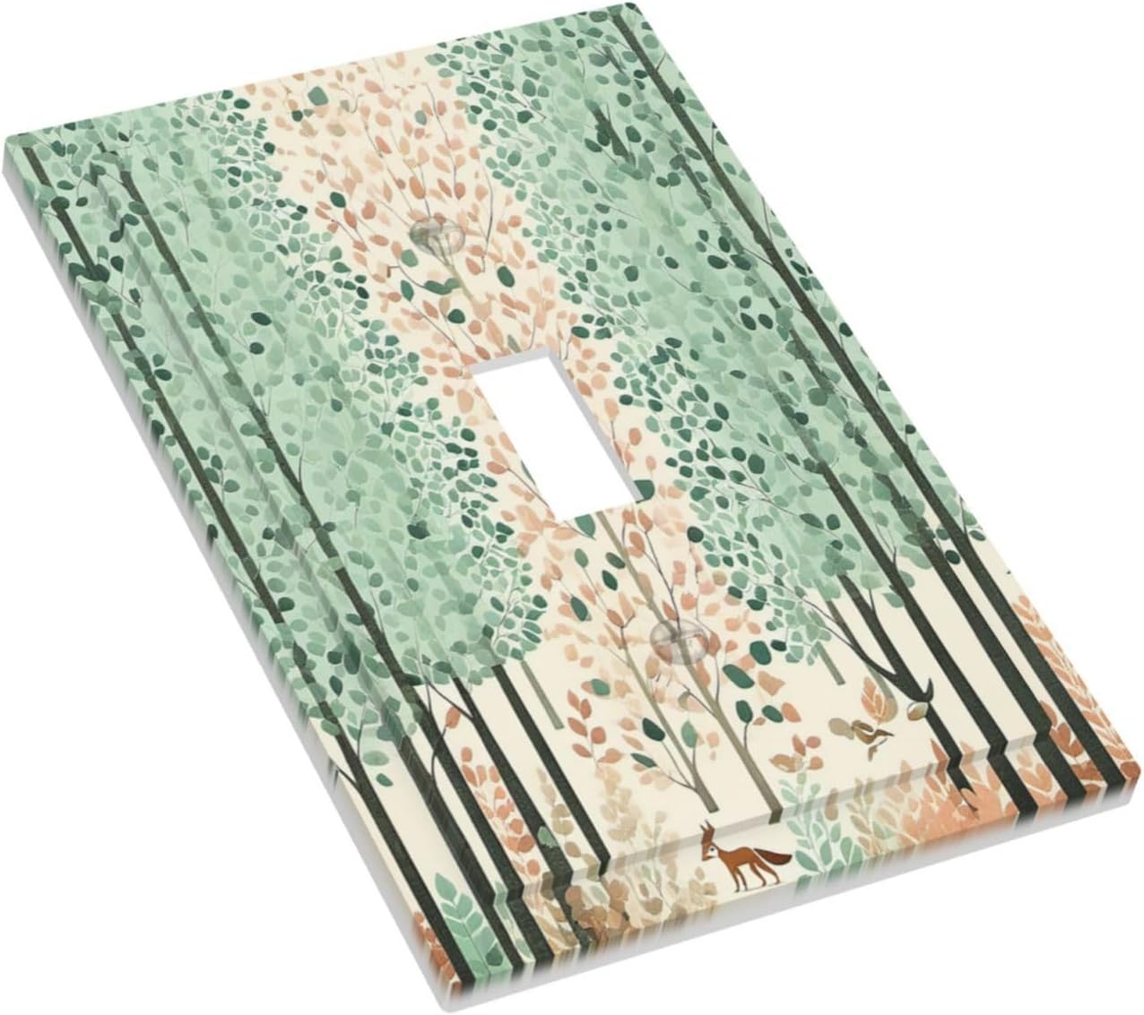 Boho Wildflower Forest Woodland Animals Decorative Light Switch Cover 1 Gang Single Toggle Decorator Outlet Wall Plate Device Electrical Faceplate Switchplates for Bedroom Bathroom Decor
