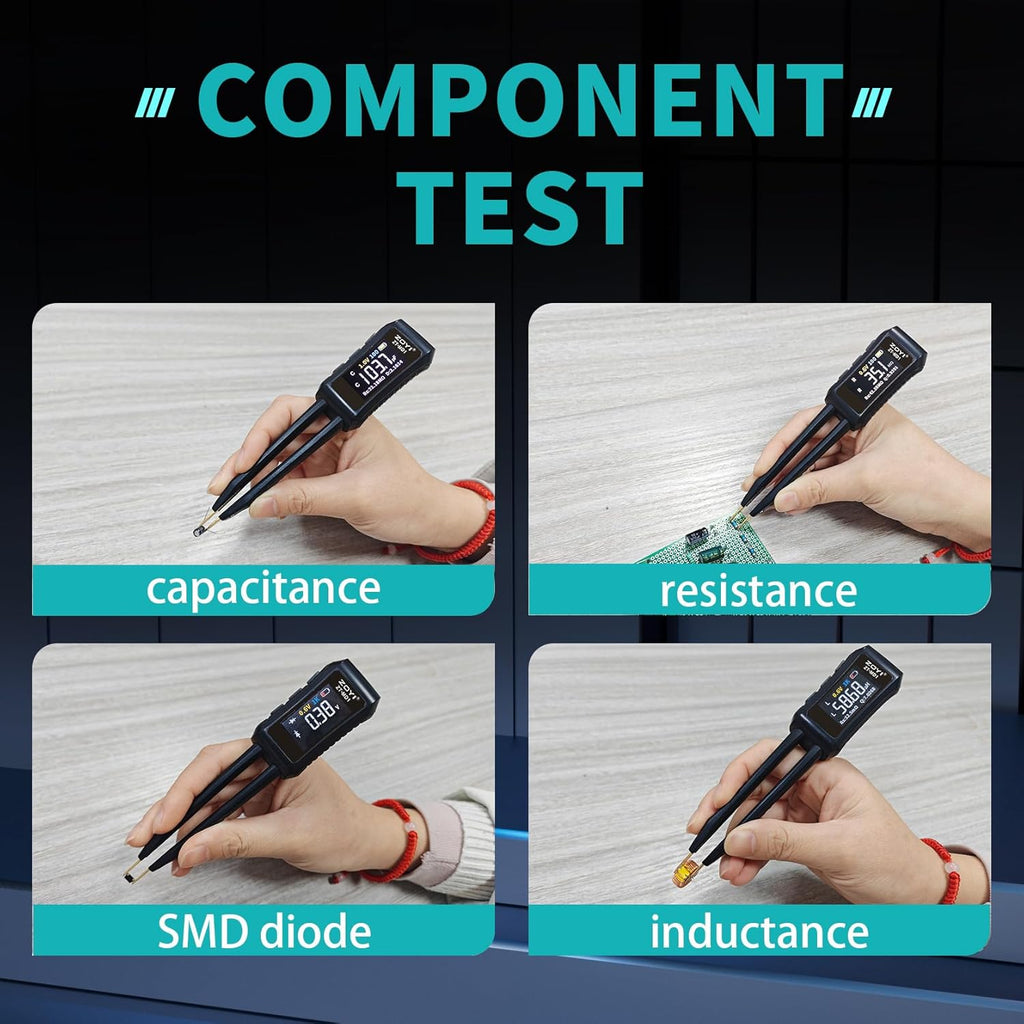 LCR Meter Zoyi MD1 Bridge SMD Test Clip with OLED Display, Auto Identification, 10mΩ-10MΩ Resistance, 1pF-20mF Capacitance, 1uH-60H Inductance, Lithium Battery Powered, Portable for Electronic Repairs