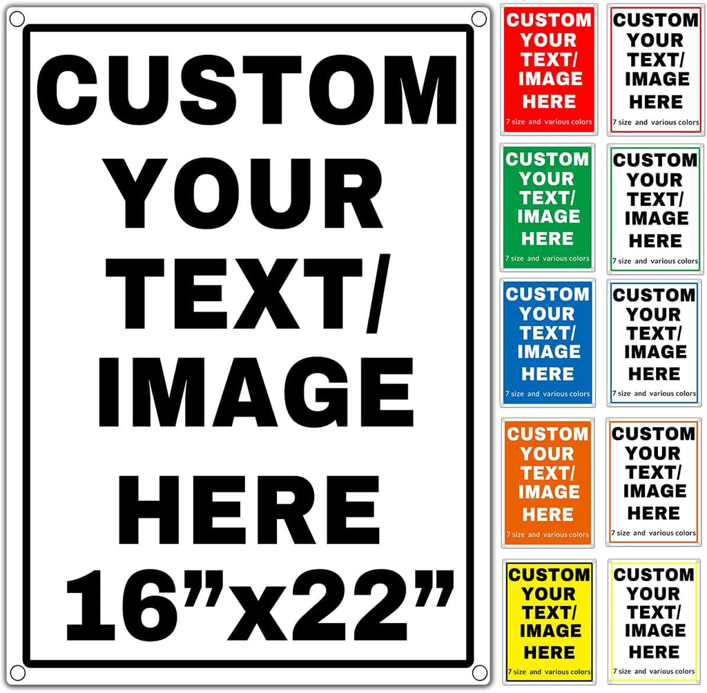 Custom Aluminum Signs – Personalized Weatherproof Metal Signs for Indoor & Outdoor Use – Multiple Sizes – Add Text/Logo – Optional Reflective & Double-Sided Printing – for Home, Business, Hazard, Garden, Door & Commercial Use (vertical 2, 22x16inch)