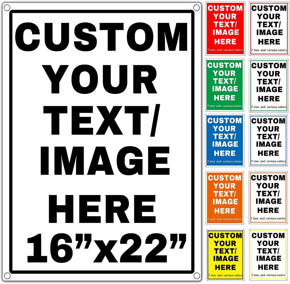 Custom Aluminum Signs – Personalized Weatherproof Metal Signs for Indoor & Outdoor Use – Multiple Sizes – Add Text/Logo – Optional Reflective & Double-Sided Printing – for Home, Business, Hazard, Garden, Door & Commercial Use (vertical 2, 22x16inch)