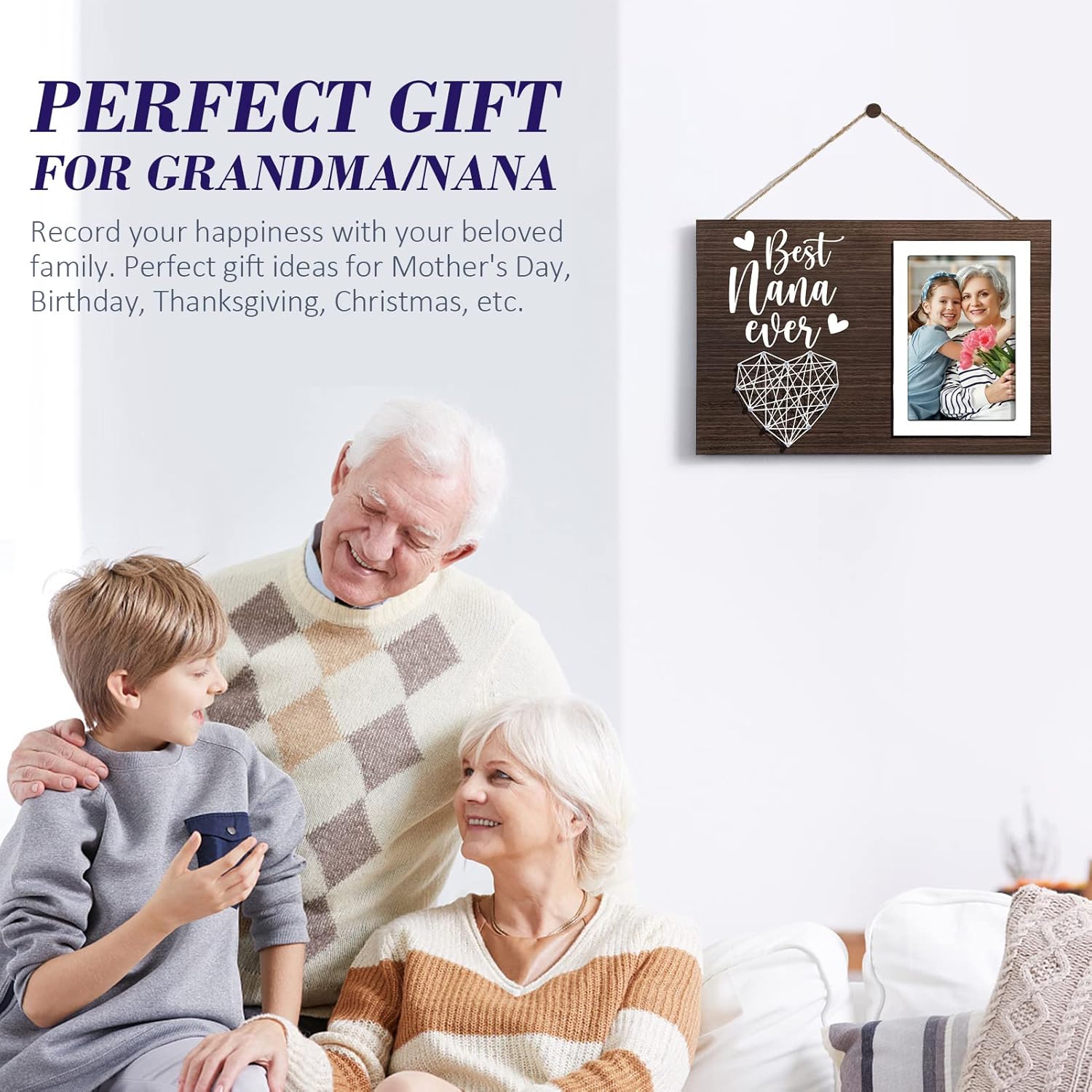Grandma Gifts Picture Frame Christmas Gifts for Grandma from Grandchildren Granddaughter, Nana Gift Best Nana Ever Grandkids Photo Frame Grandmother Birthday Thanksgiving Gift Photo Holder- 4x6 Photo
