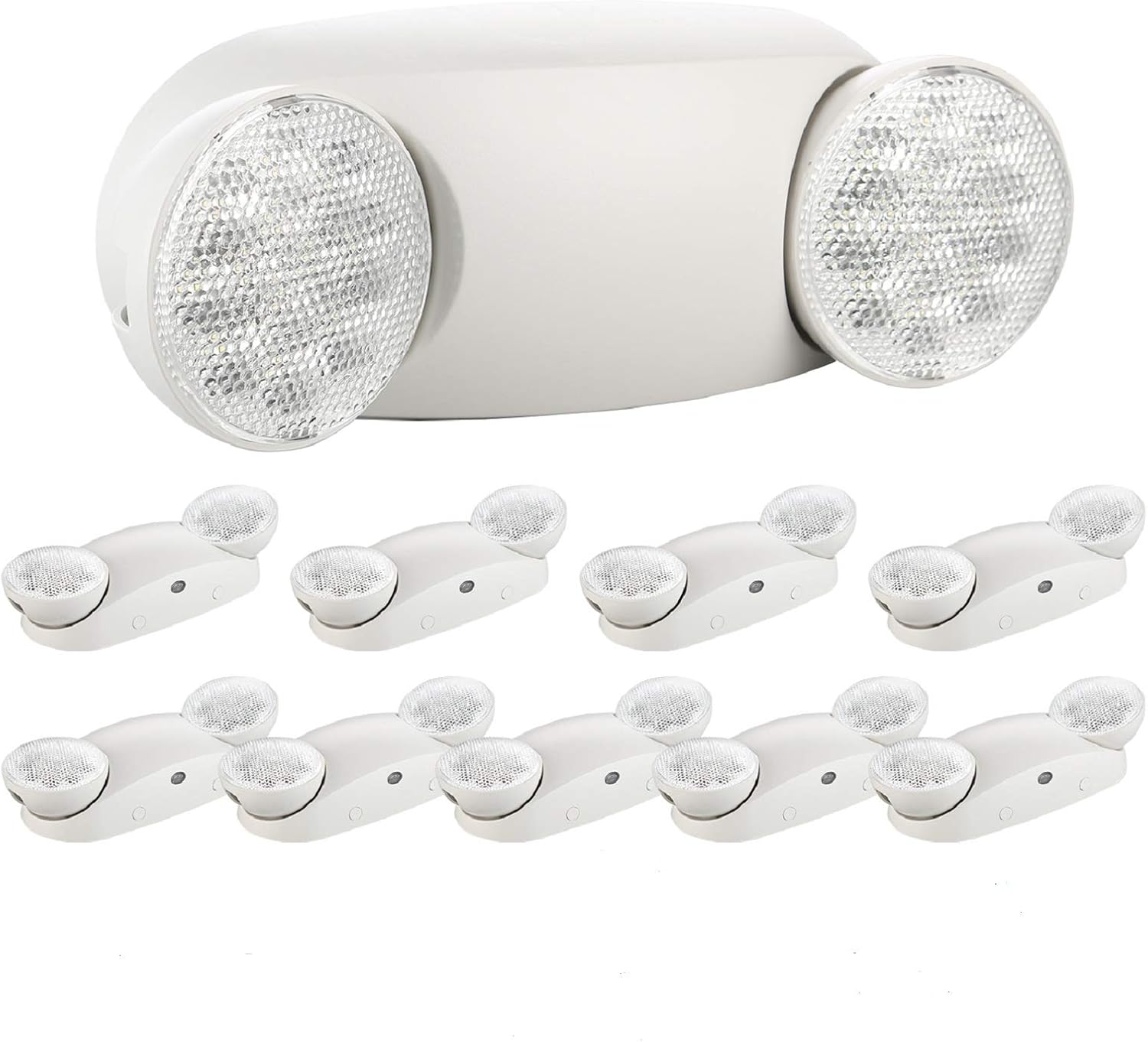 SPECTSUN 10 Pack LED Emergency EXIT Sign Lighting Combo- 120-277V Emergency Exit Lights for Home Power Failure-UL 924 Certified Commercial Emergency Light Fixtures,Ebulb Led Light Bulb