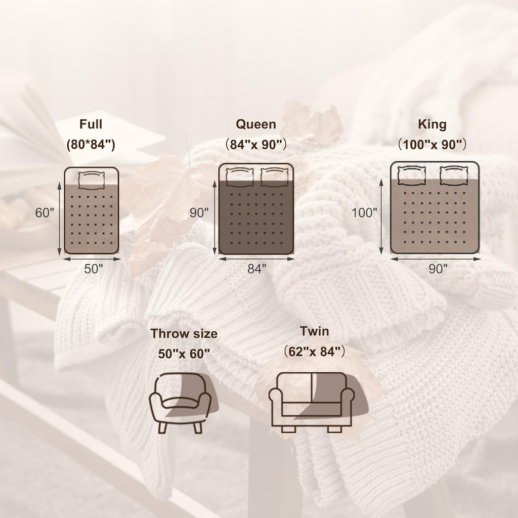 SUNVIVI Heated Blanket King Size, Electric Throw Dual Control, 5 Years Warranty, 10 Heat Settings, 12 Hours Auto Off, Soft Flannel and Sherpa, Machine Washable, ETL Certified, Grey, 100x90 Inch