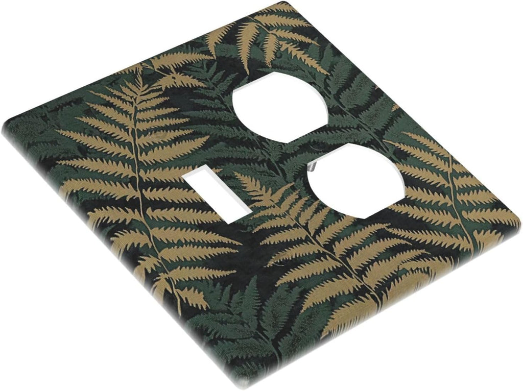 Wallplates Botanical Fern Green Leaf Forest 1 Toggle 1 Duplex Switch Plate Electrical Gfci Faceplate Decorative Light Switch Covers For Bed Room Home Decor