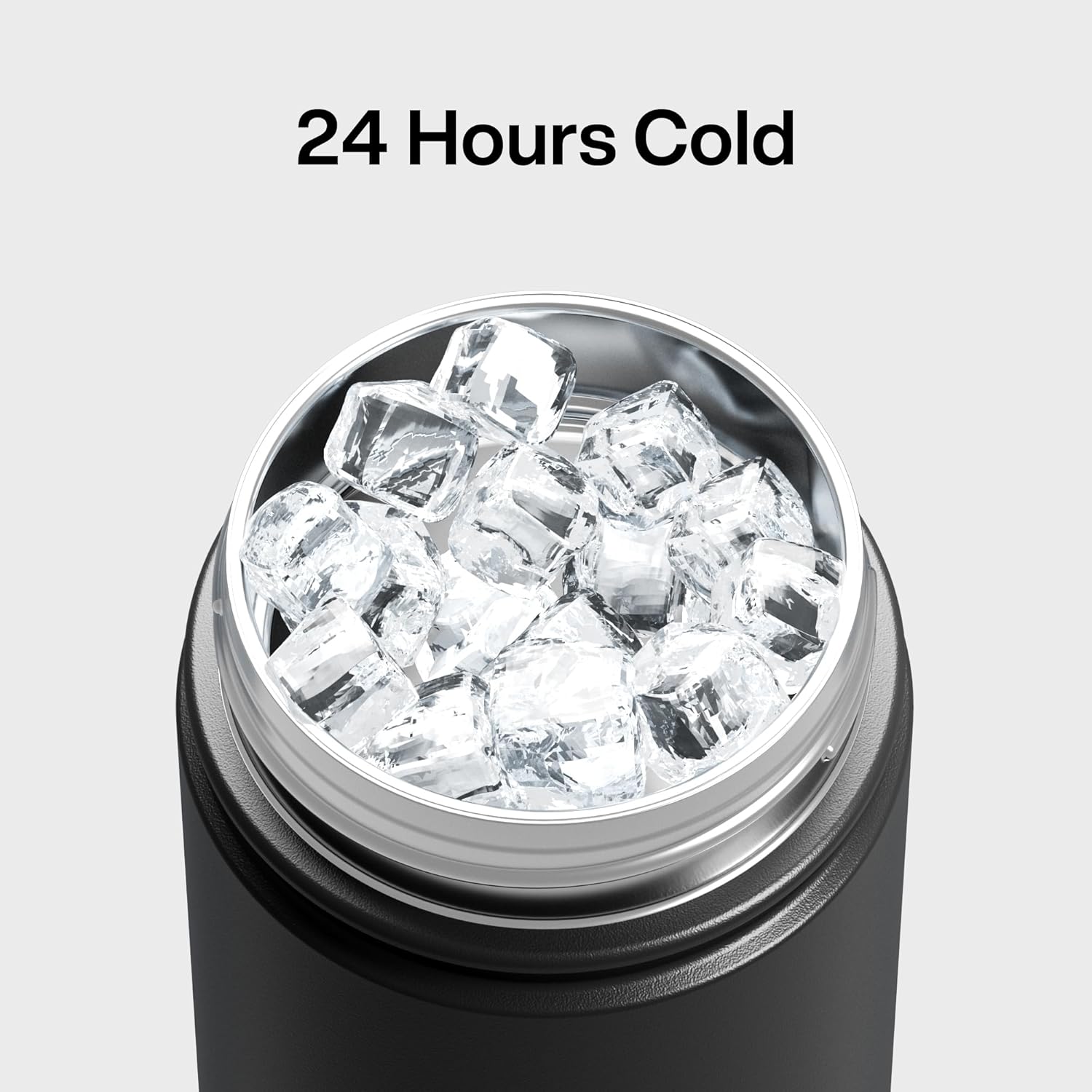 ENCOOL Insulated Water Bottle with Straw Stainless Steel Water Bottle, Leak-Proof, BPA-Free, Double Wall Vacuum Keeps Cold for 24 Hours for Sports, Travel, School (18 oz, Black Night)